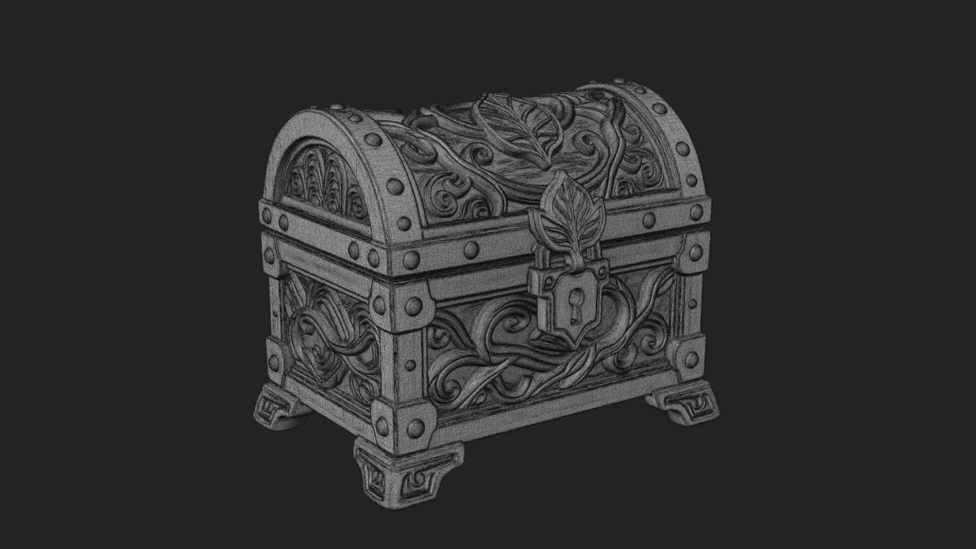 Vine Leaf Treasure Chest Model Design 2 3D Print Model 3D Model