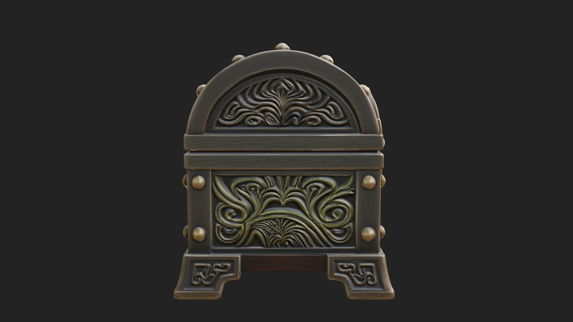 Vine Leaf Treasure Chest Model Design 3 3D Print Model 3D Model