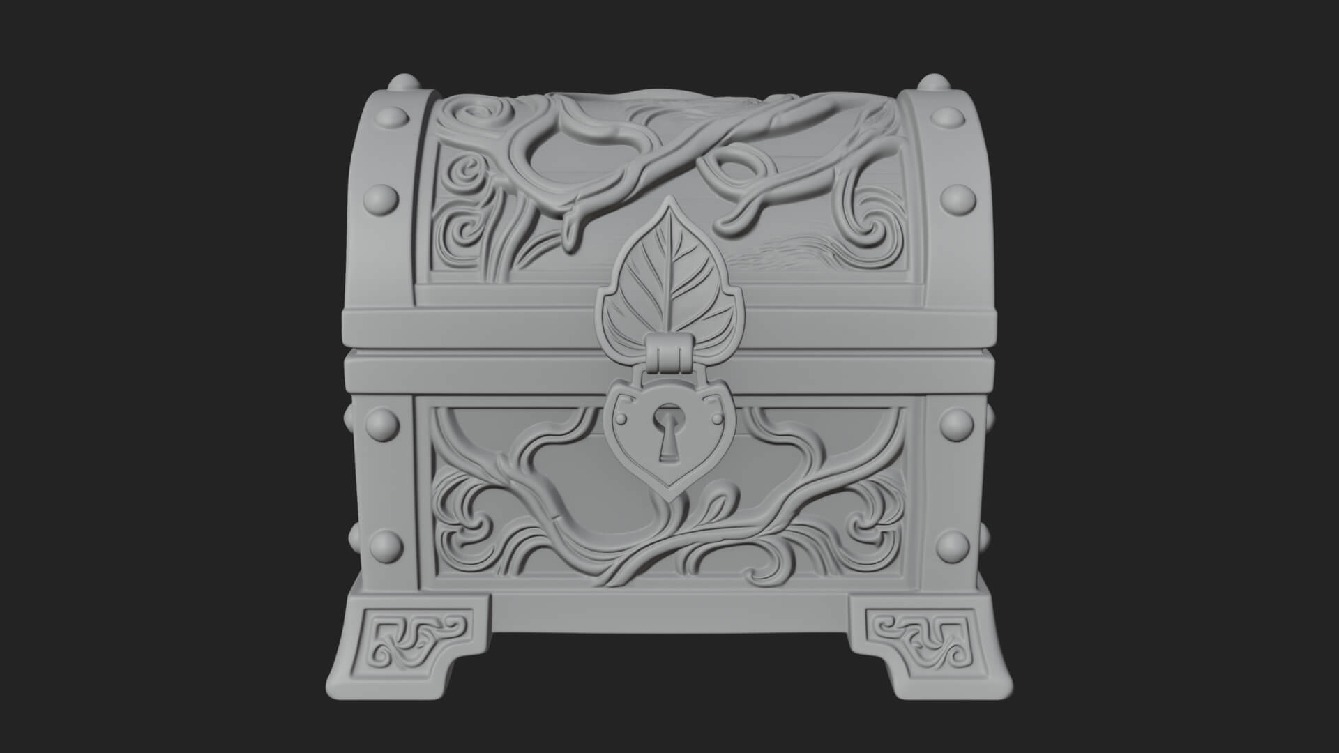 Vine Leaf Treasure Chest Model Design 3 3D Print Model 3D Model