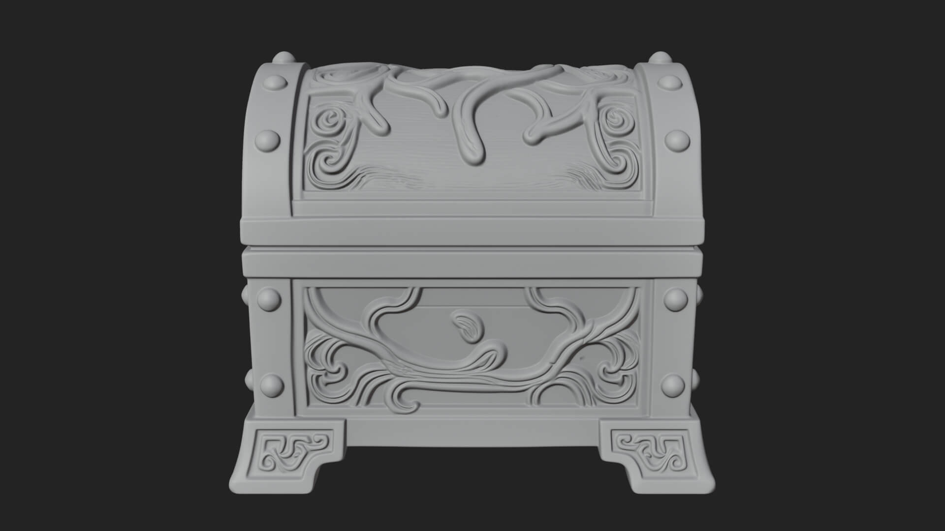 Vine Leaf Treasure Chest Model Design 3 3D Print Model 3D Model