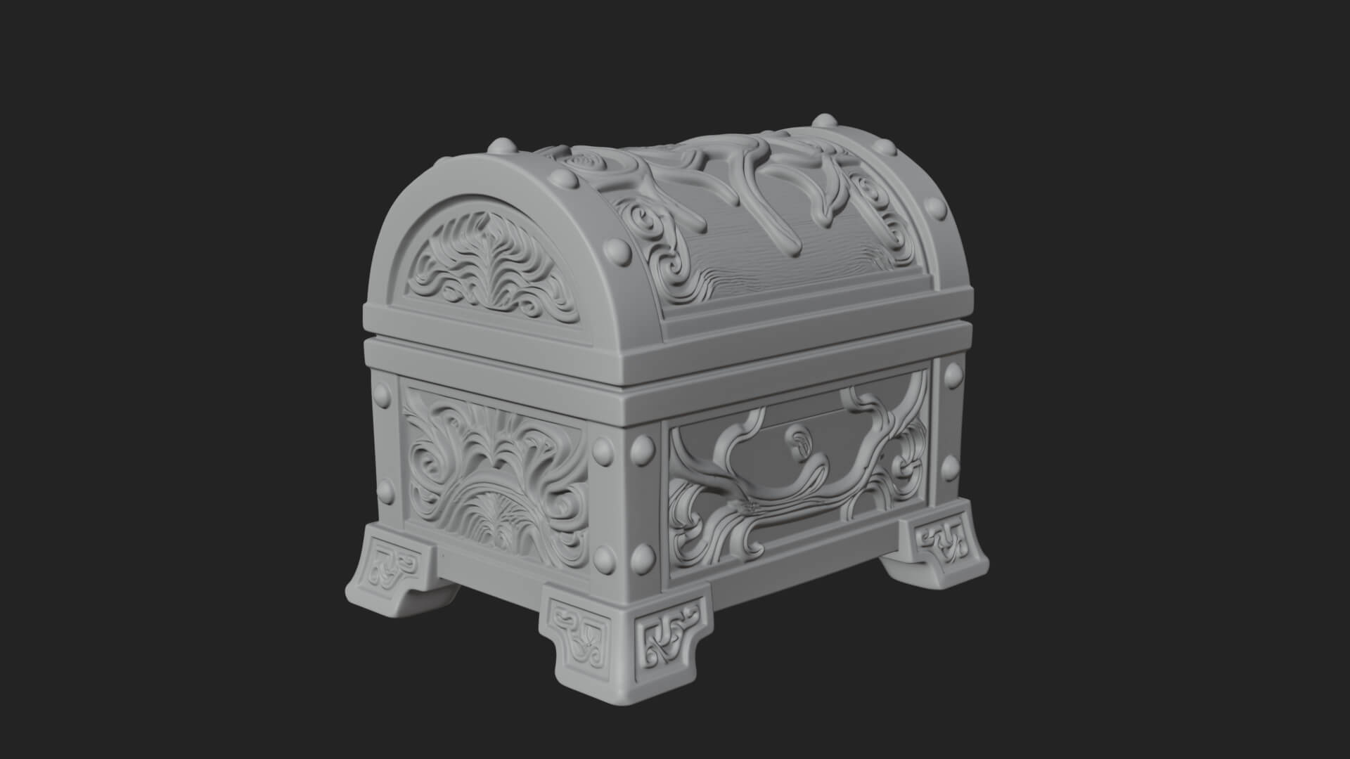Vine Leaf Treasure Chest Model Design 3 3D Print Model 3D Model