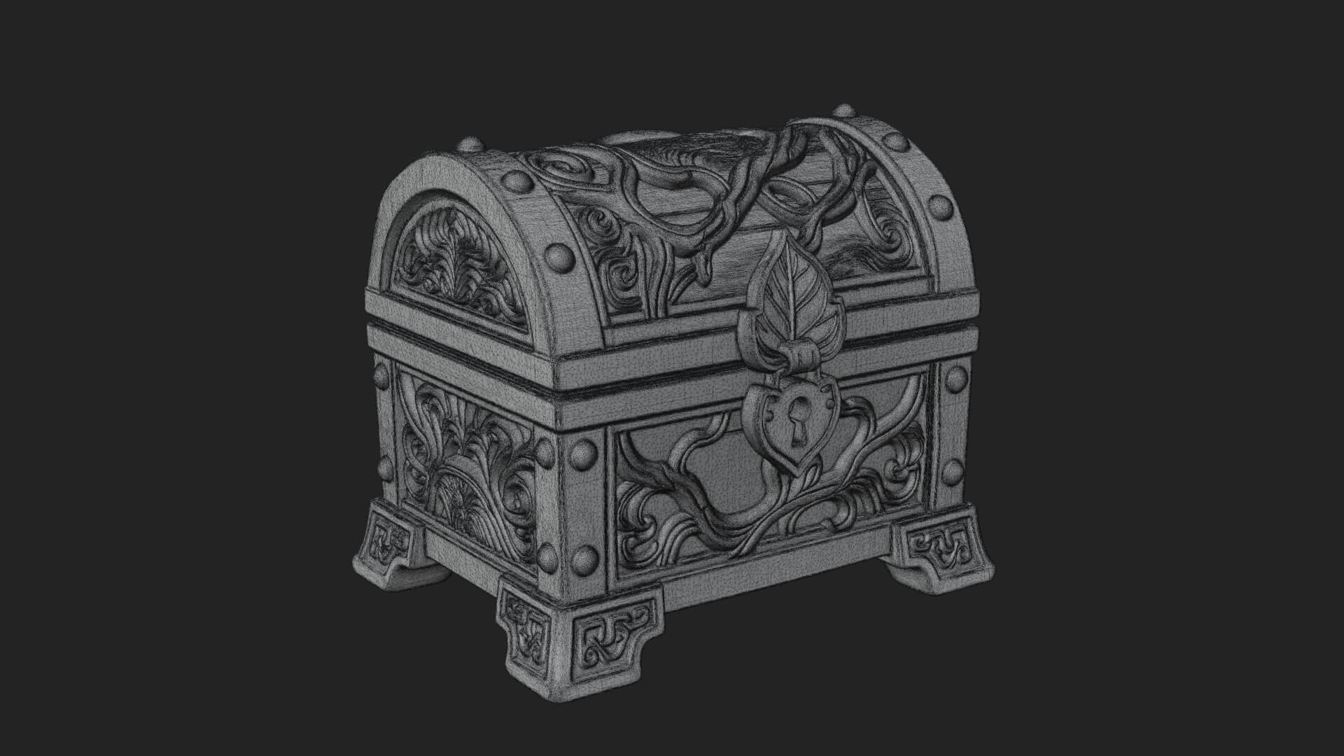 Vine Leaf Treasure Chest Model Design 3 3D Print Model 3D Model