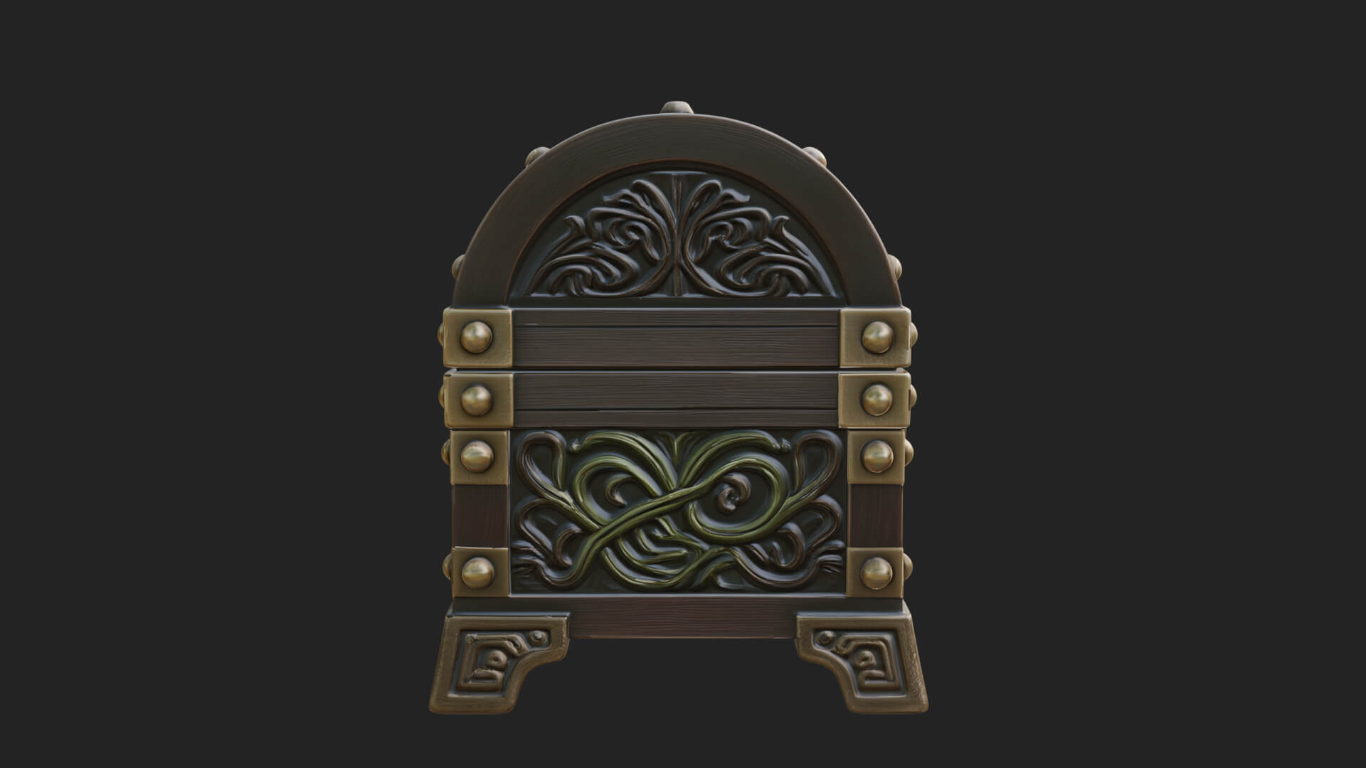 Vine Leaf Treasure Chest Model Design 4 3D Print Model 3D Model
