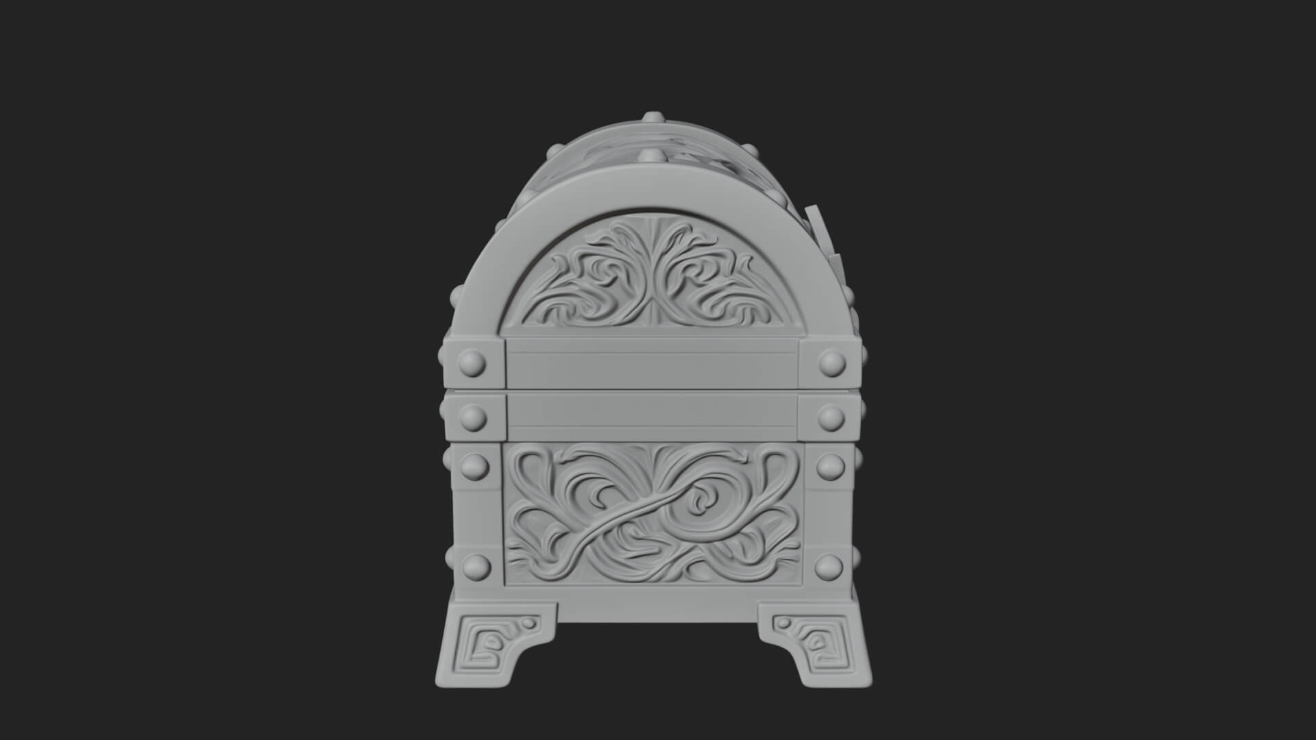 Vine Leaf Treasure Chest Model Design 4 3D Print Model 3D Model