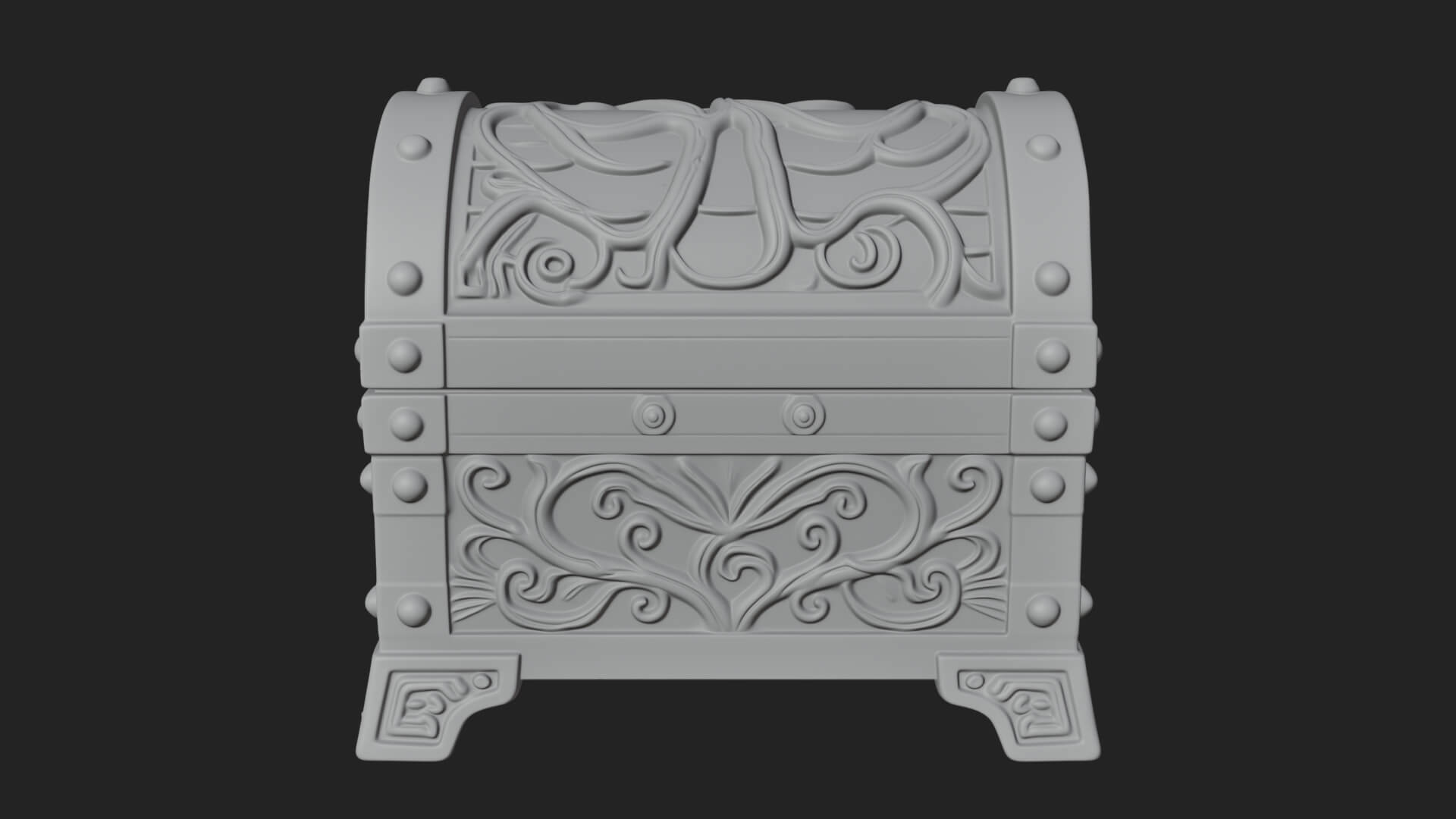 Vine Leaf Treasure Chest Model Design 4 3D Print Model 3D Model
