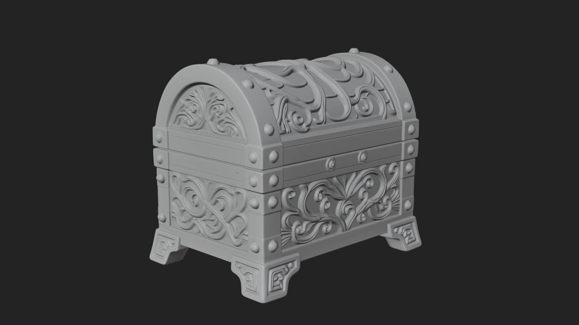 Vine Leaf Treasure Chest Model Design 4 3D Print Model 3D Model