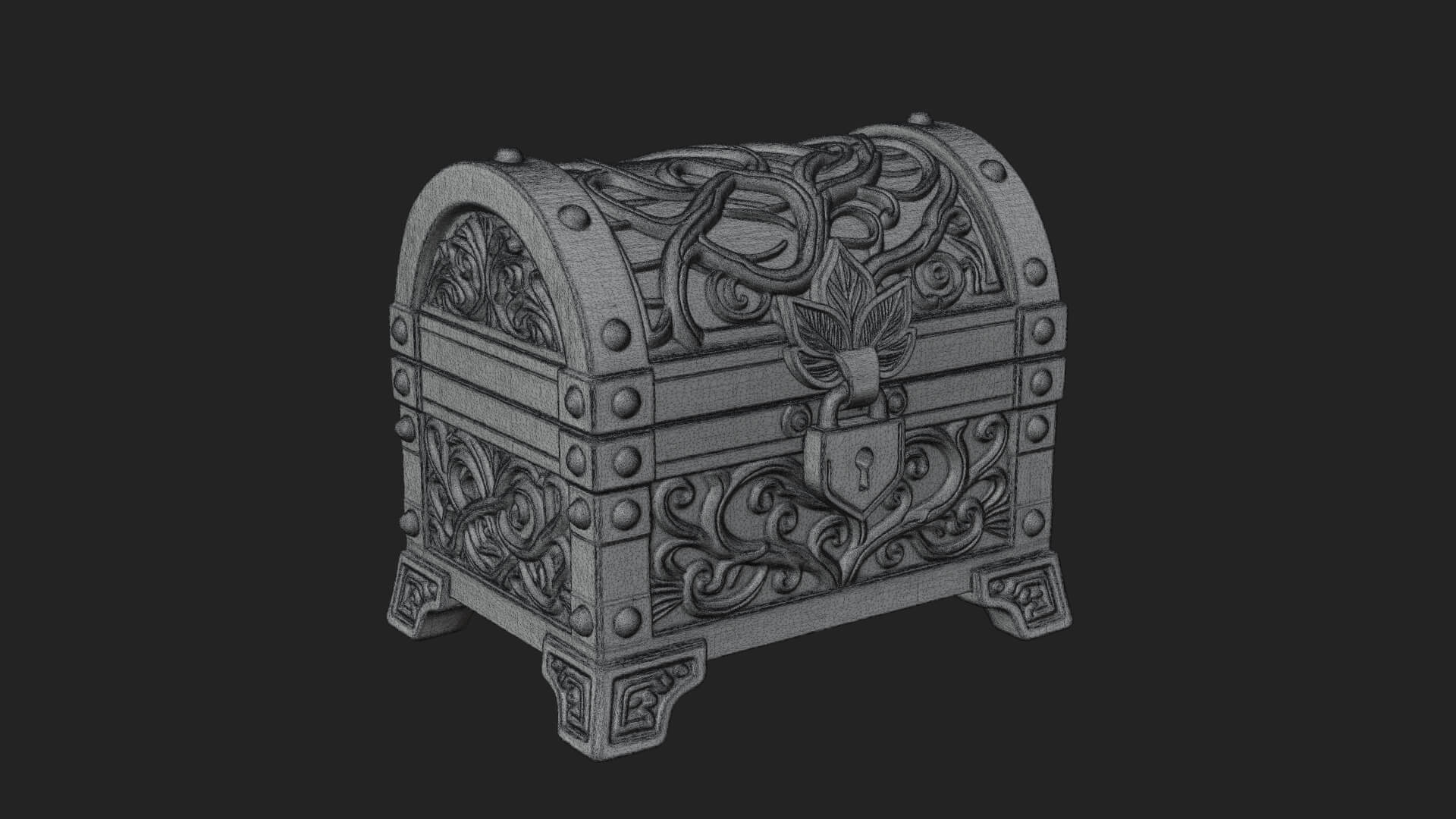 Vine Leaf Treasure Chest Model Design 4 3D Print Model 3D Model