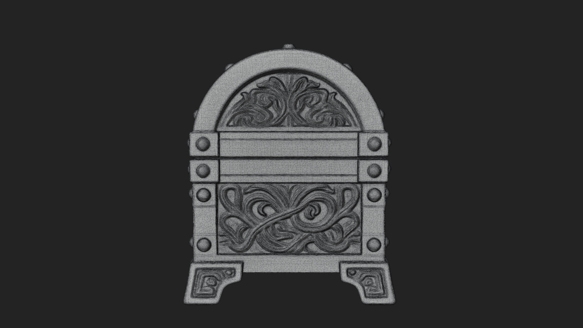 Vine Leaf Treasure Chest Model Design 4 3D Print Model 3D Model