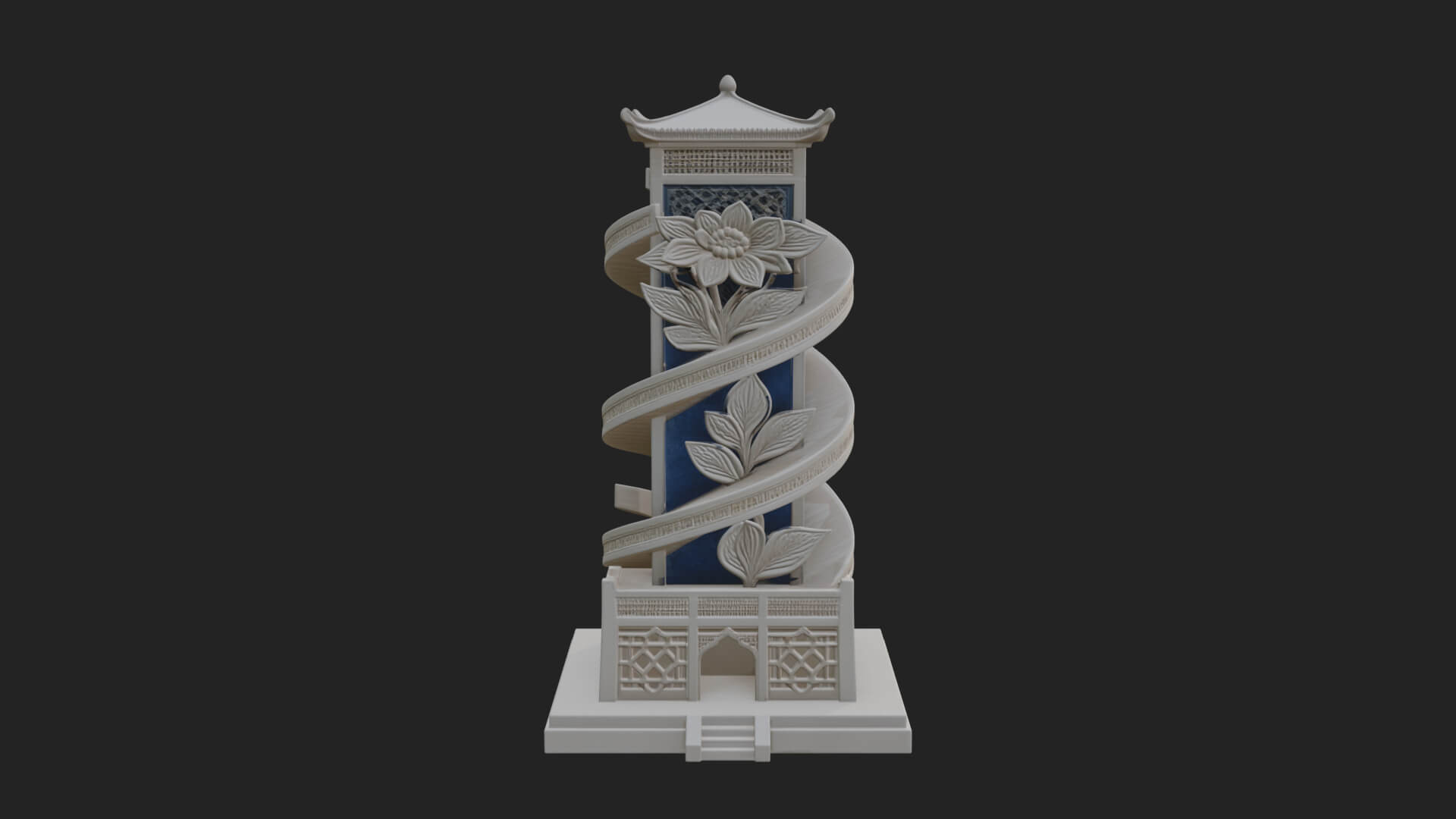 Vine Spiral Pillar Tower Design 1 3D Print Model 3D Model