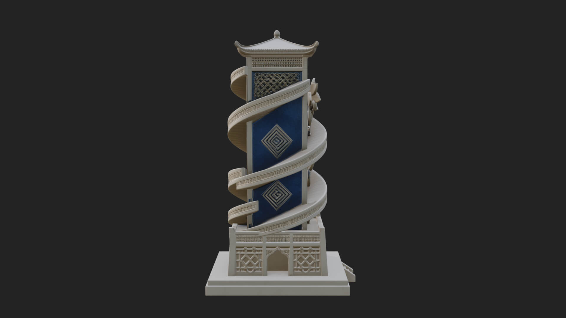 Vine Spiral Pillar Tower Design 1 3D Print Model 3D Model