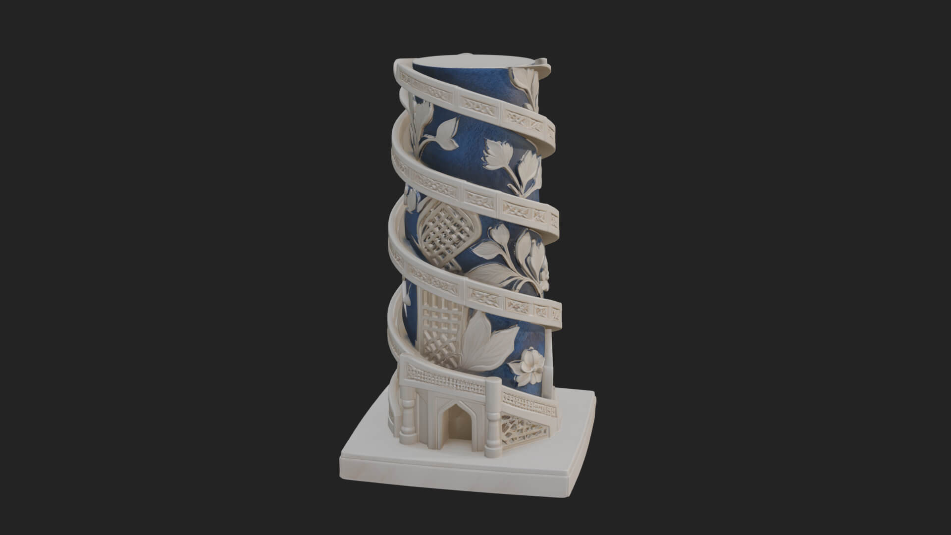 Vine Spiral Pillar Tower Design 2 3D Print Model 3D Model
