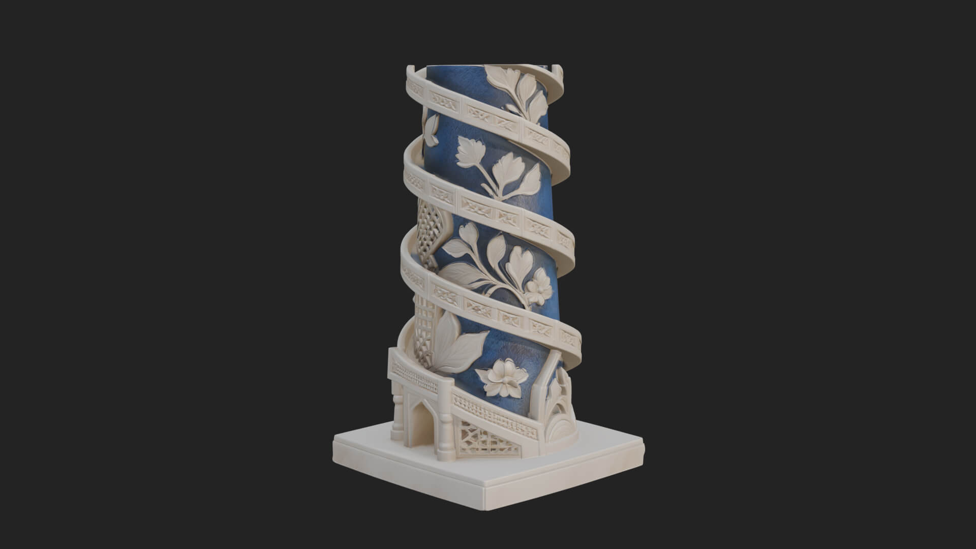 Vine Spiral Pillar Tower Design 2 3D Print Model 3D Model