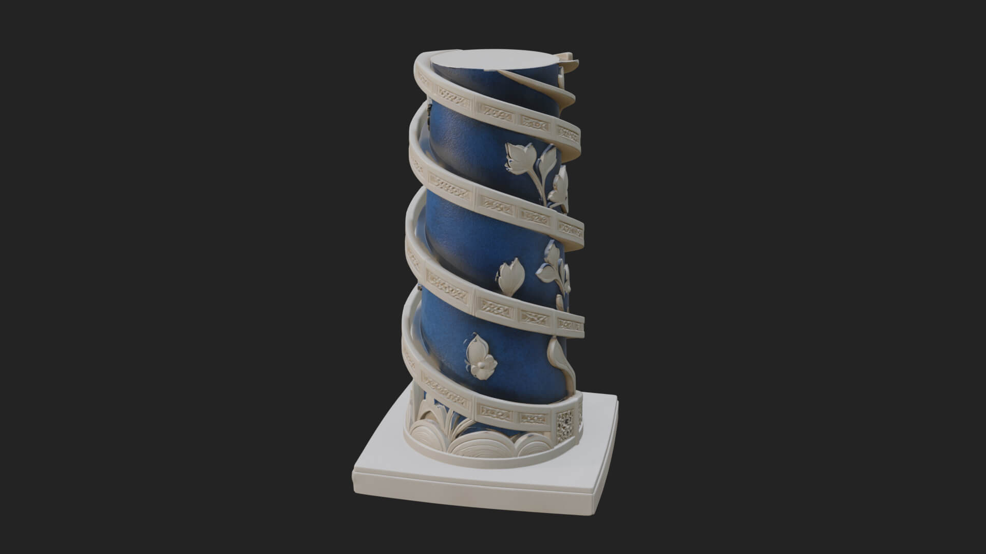 Vine Spiral Pillar Tower Design 2 3D Print Model 3D Model