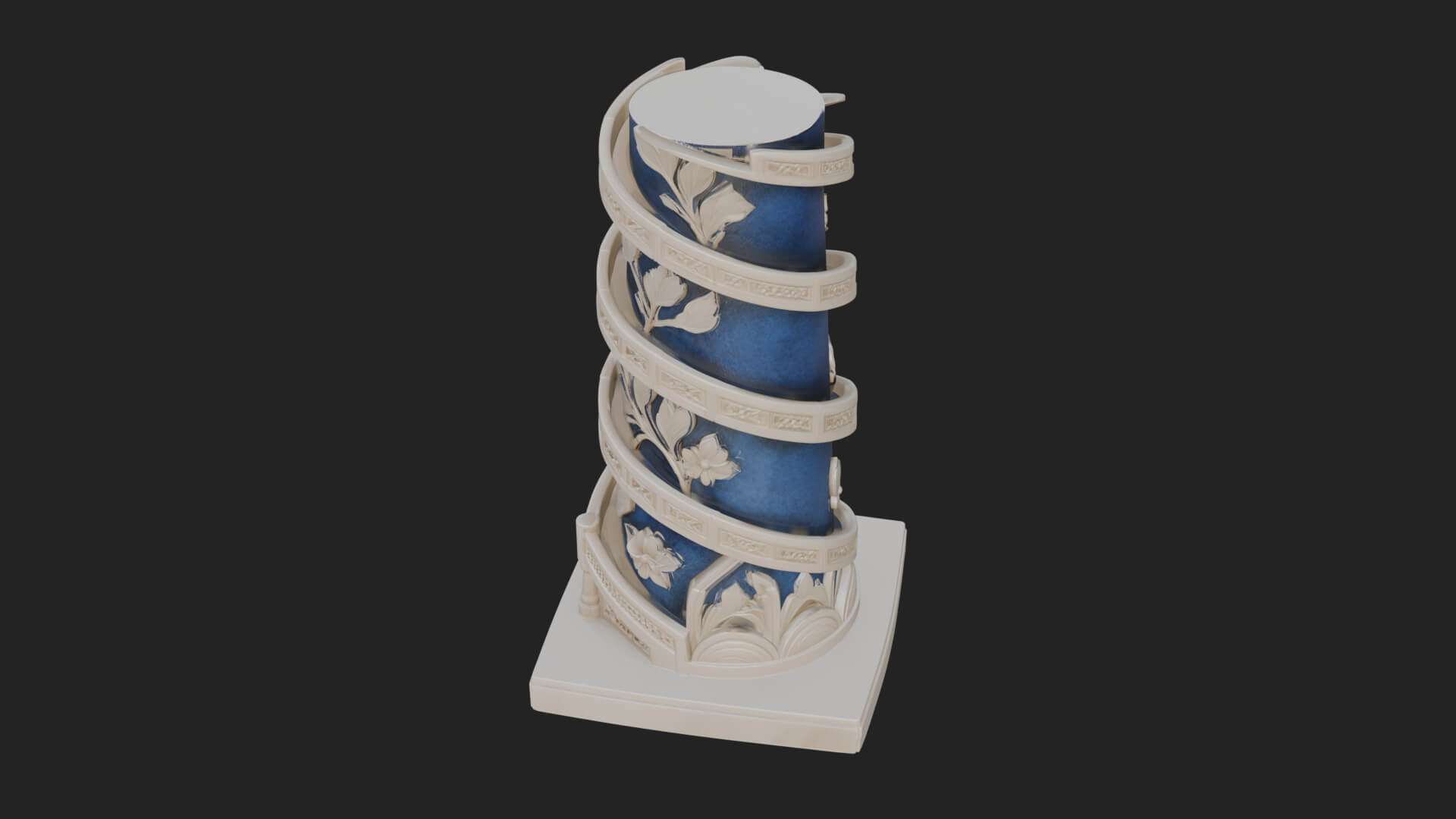 Vine Spiral Pillar Tower Design 2 3D Print Model 3D Model