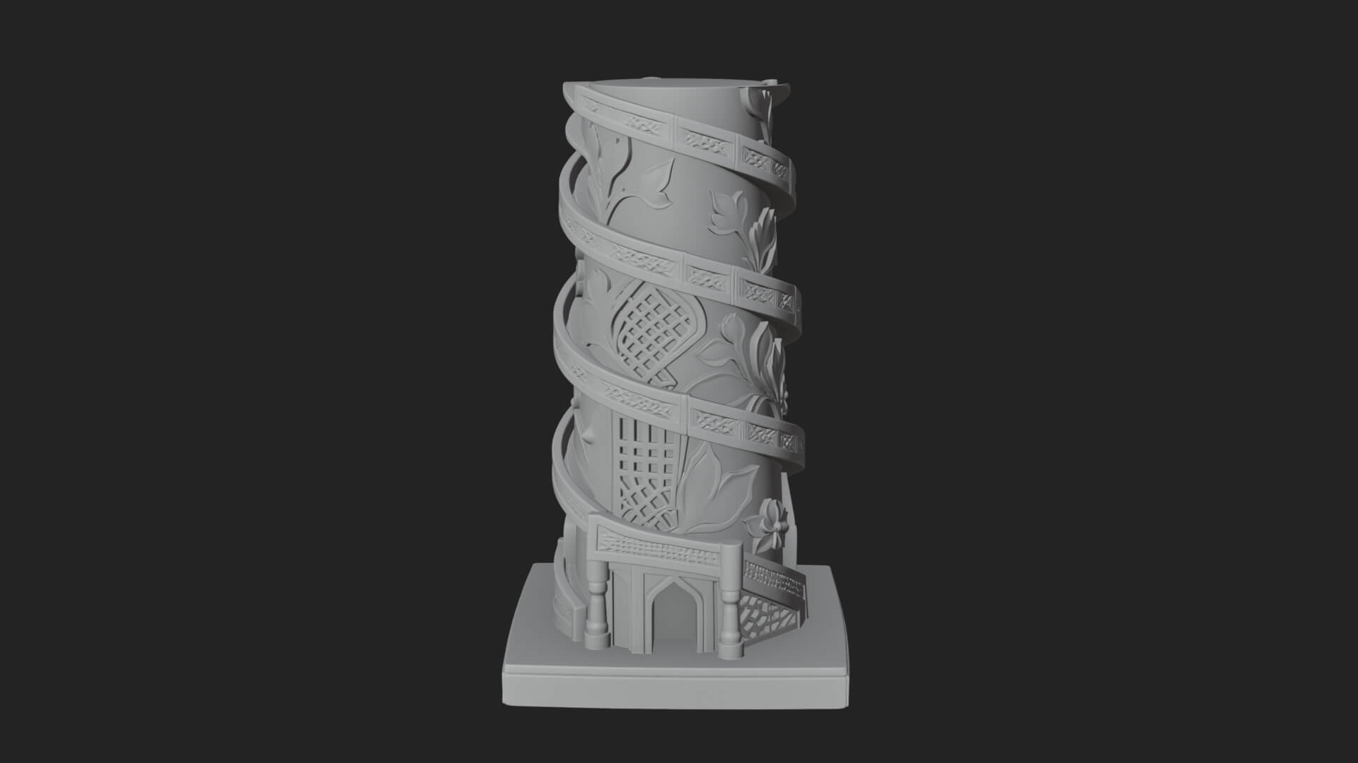 Vine Spiral Pillar Tower Design 2 3D Print Model 3D Model