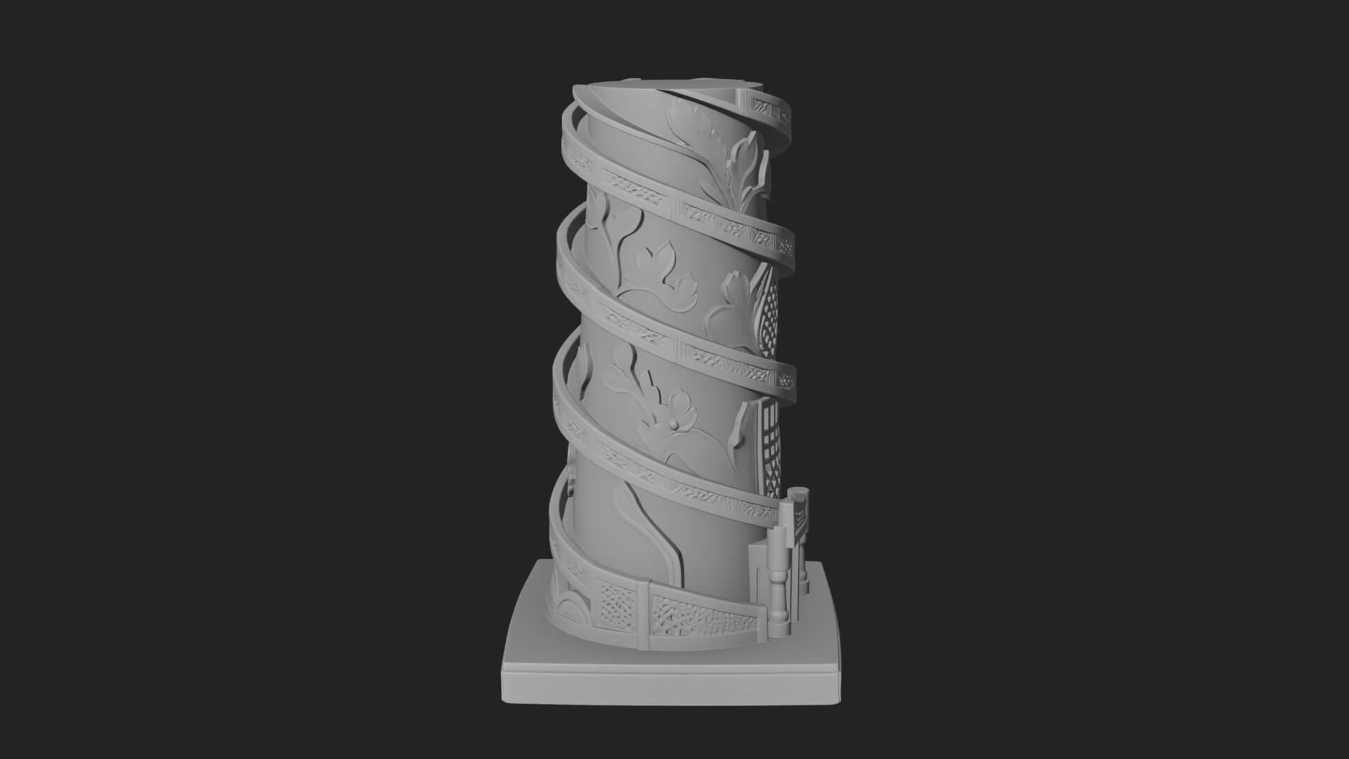 Vine Spiral Pillar Tower Design 2 3D Print Model 3D Model