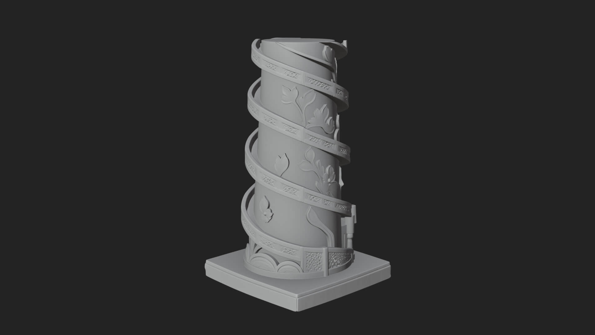 Vine Spiral Pillar Tower Design 2 3D Print Model 3D Model