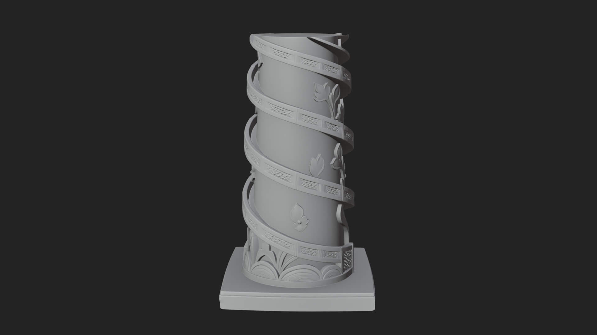 Vine Spiral Pillar Tower Design 2 3D Print Model 3D Model