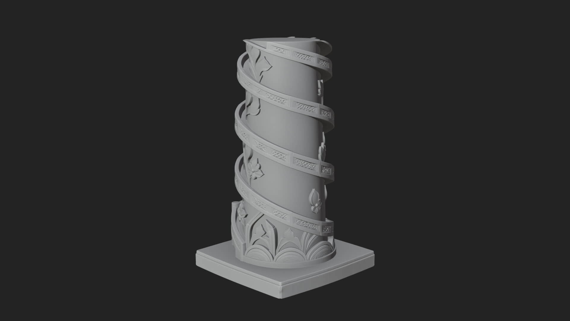 Vine Spiral Pillar Tower Design 2 3D Print Model 3D Model