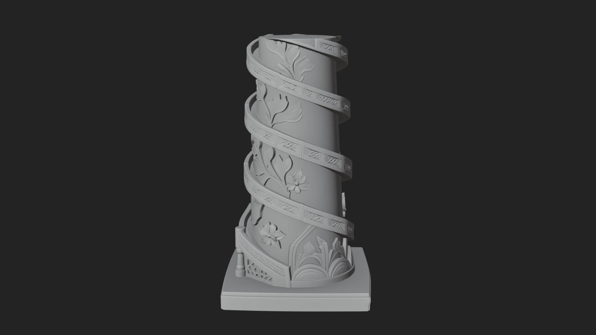 Vine Spiral Pillar Tower Design 2 3D Print Model 3D Model