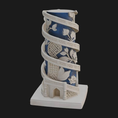 Vine Spiral Pillar Tower Design 2 3D Print Model
