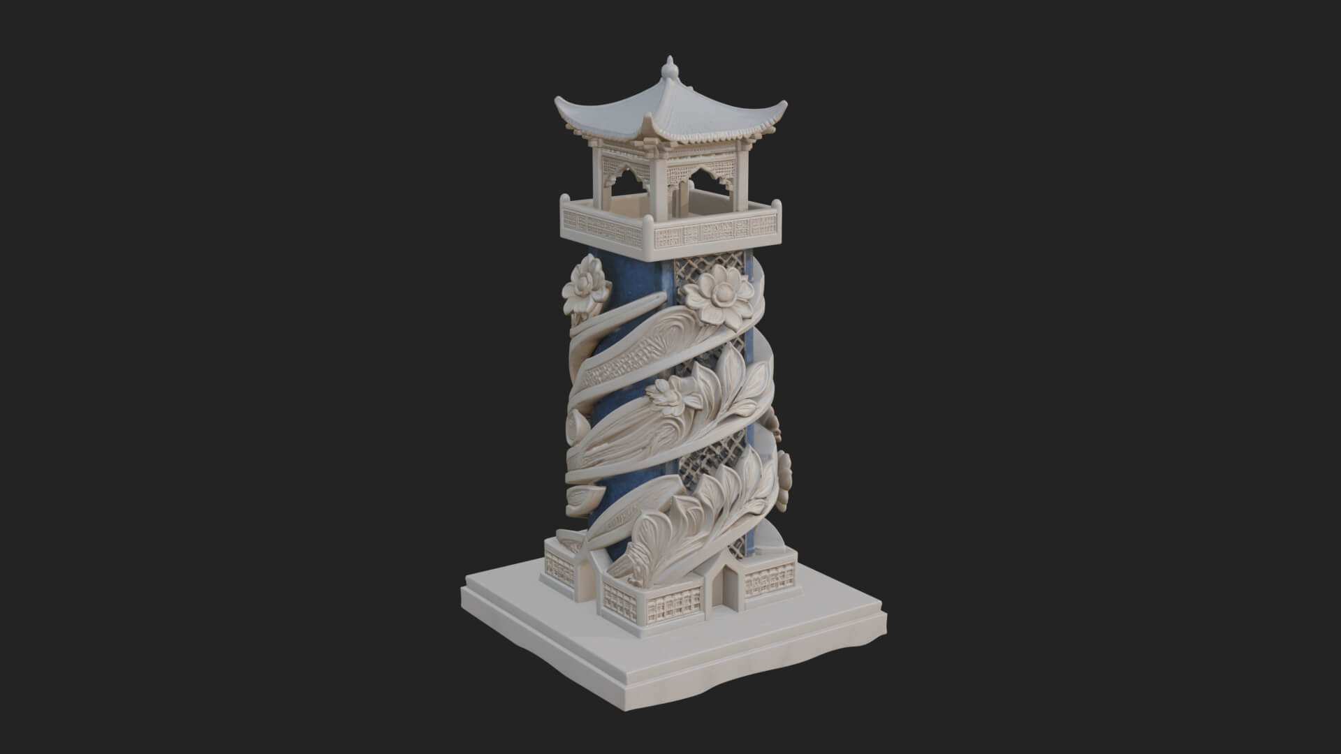 Vine Spiral Pillar Tower Design 3 3D Print Model 3D Model