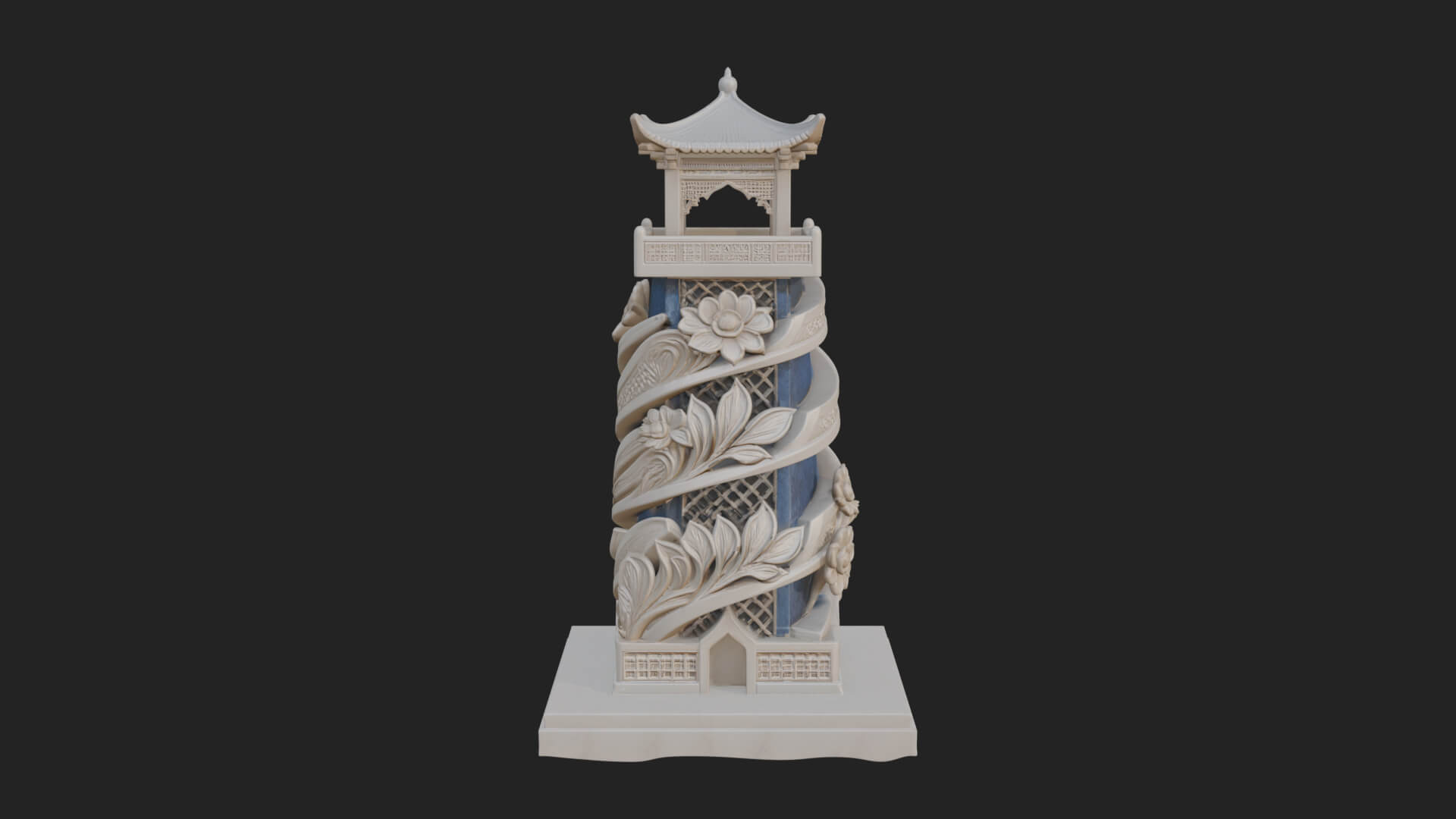Vine Spiral Pillar Tower Design 3 3D Print Model 3D Model