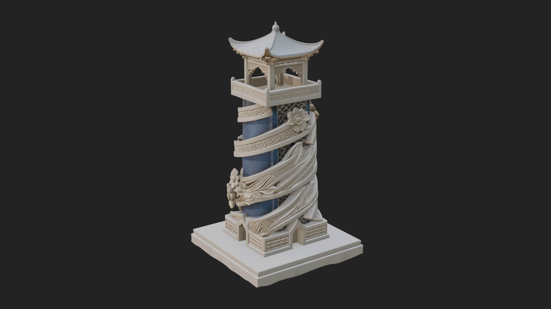 Vine Spiral Pillar Tower Design 3 3D Print Model 3D Model