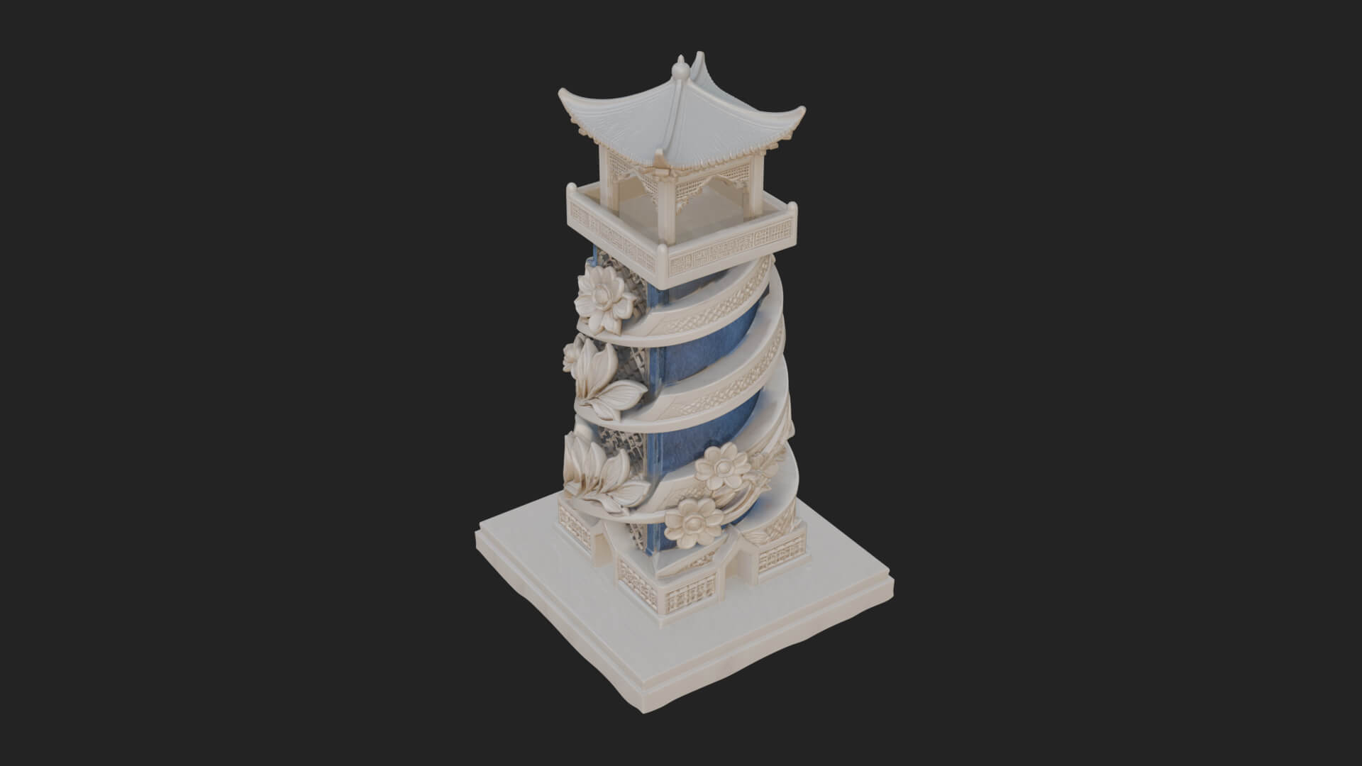Vine Spiral Pillar Tower Design 3 3D Print Model 3D Model