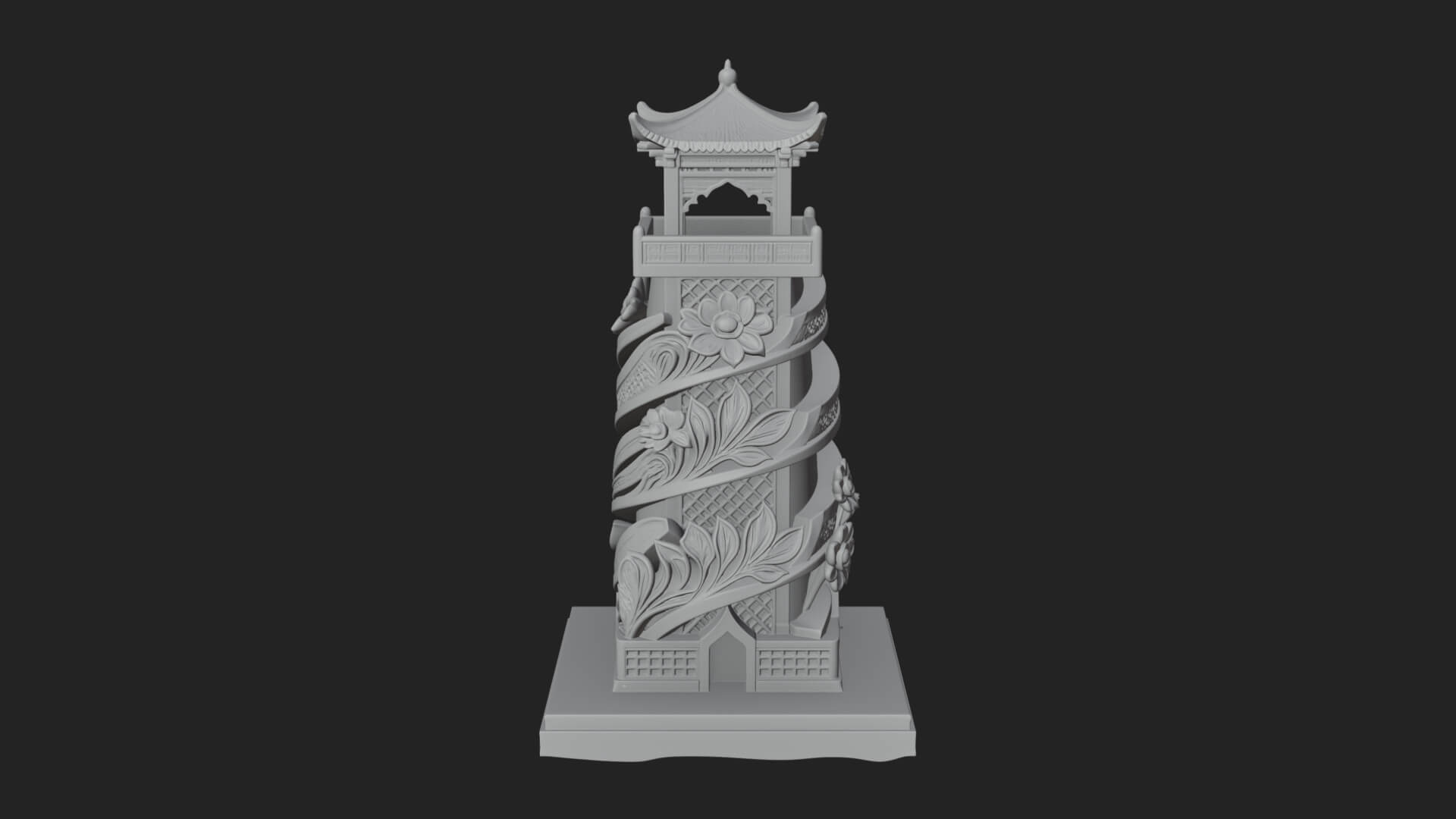 Vine Spiral Pillar Tower Design 3 3D Print Model 3D Model