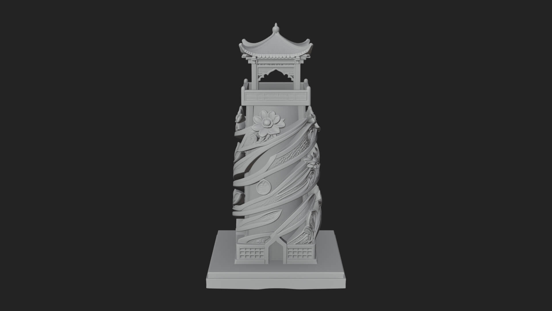 Vine Spiral Pillar Tower Design 3 3D Print Model 3D Model