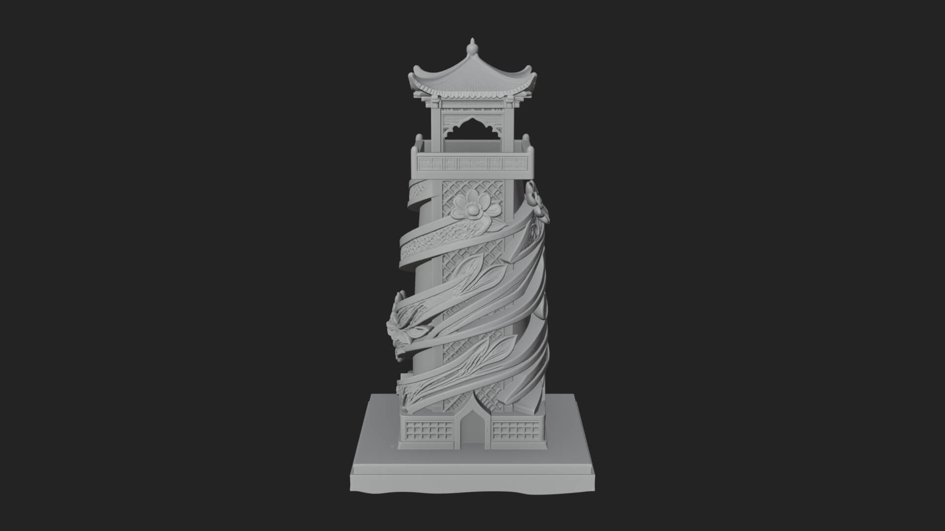 Vine Spiral Pillar Tower Design 3 3D Print Model 3D Model