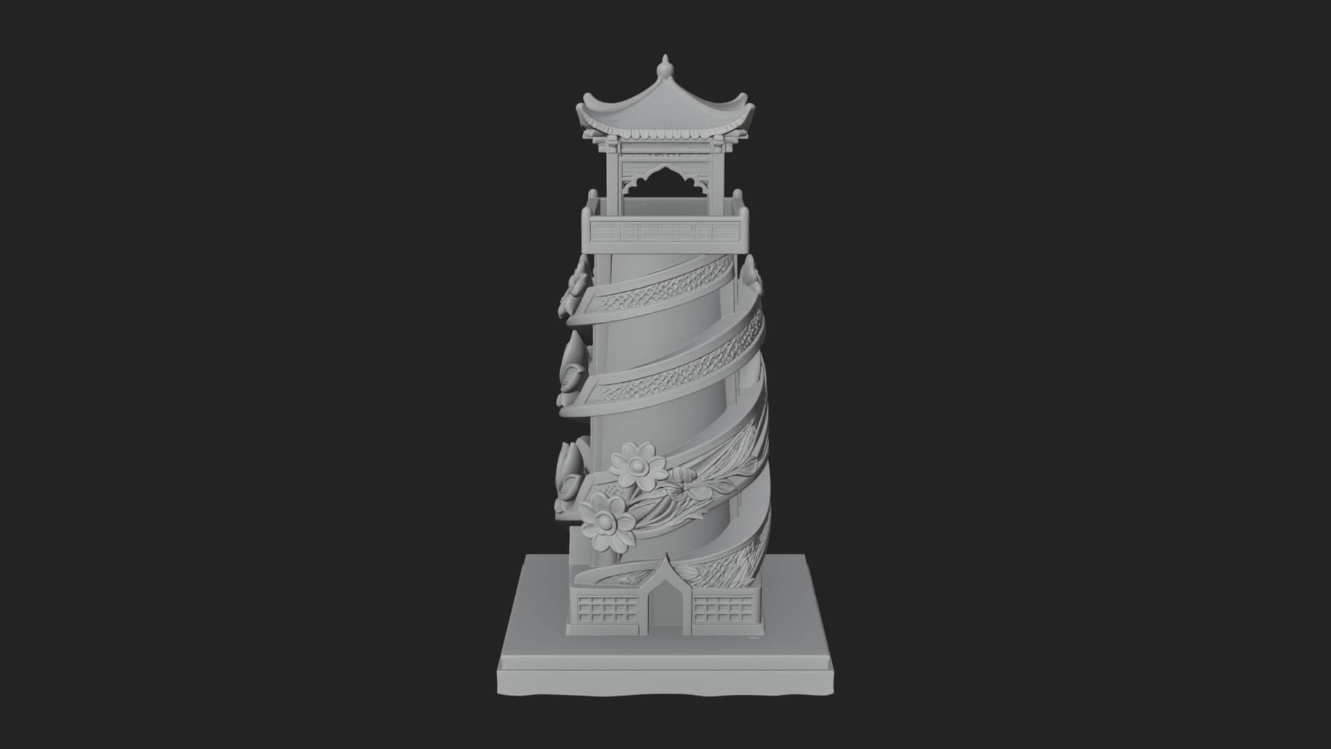 Vine Spiral Pillar Tower Design 3 3D Print Model 3D Model