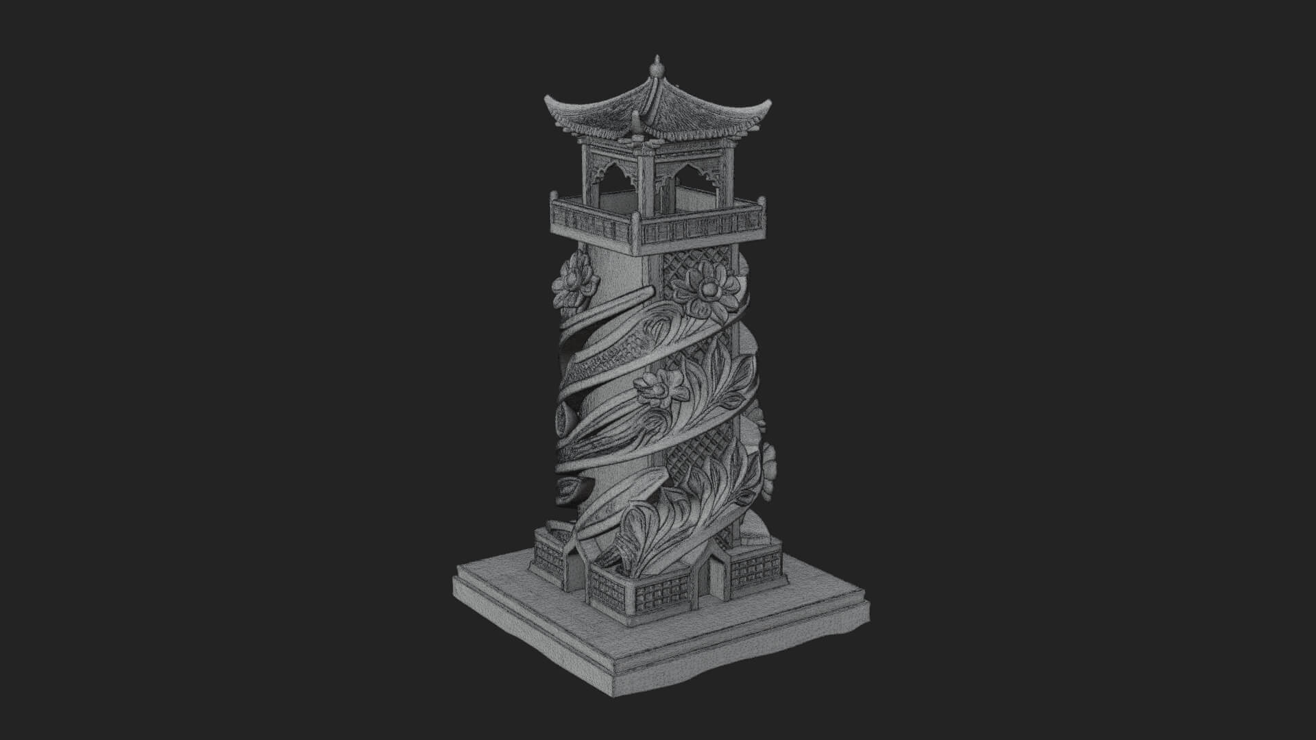 Vine Spiral Pillar Tower Design 3 3D Print Model 3D Model