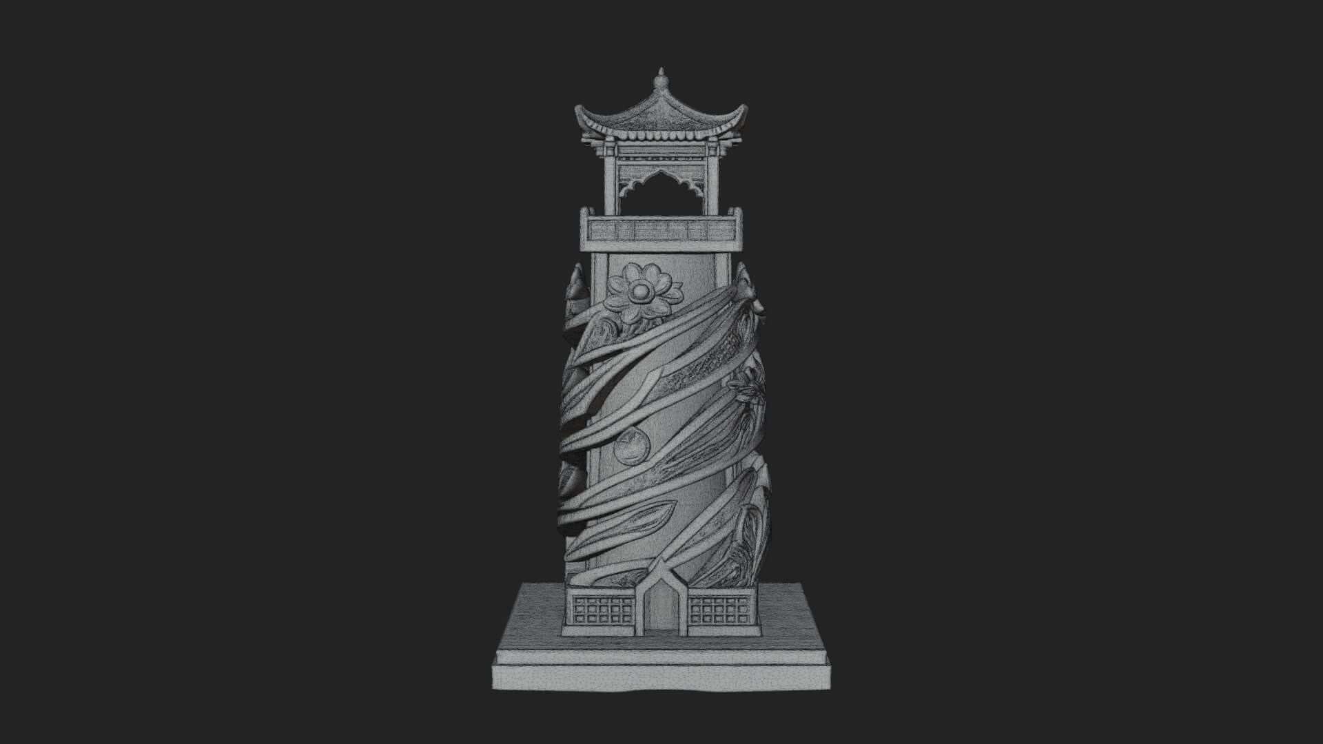 Vine Spiral Pillar Tower Design 3 3D Print Model 3D Model