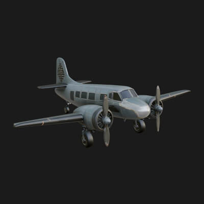 Vintage Airliner Plane Model Design 10 3D Print Model