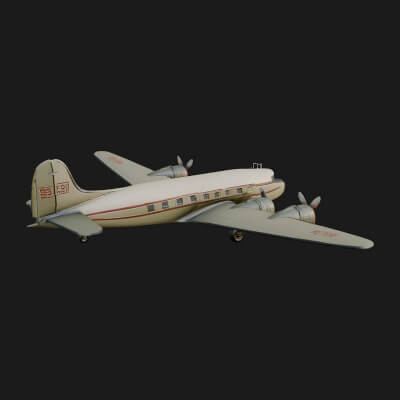 Vintage Airliner Plane Model Design 11 3D Print Model