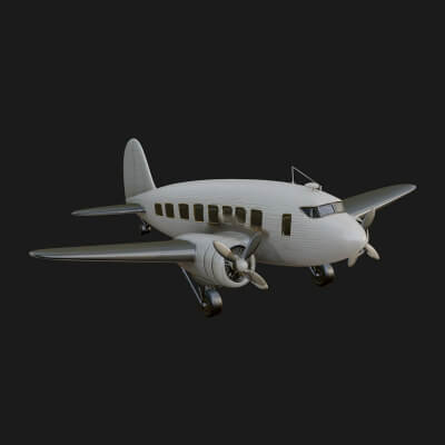 Vintage Airliner Plane Model Design 12 3D Print Model