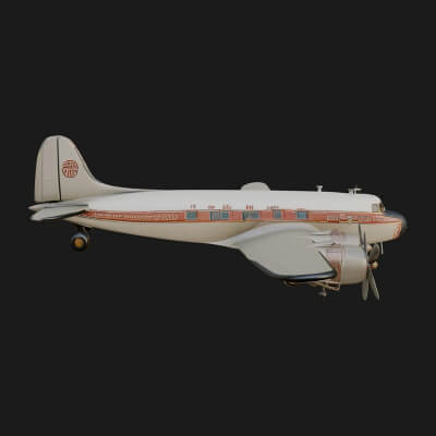 Vintage Airliner Plane Model Design 2 3D Print Model