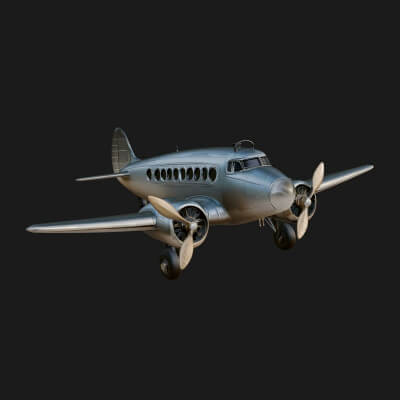 Vintage Airliner Plane Model Design 5 3D Print Model