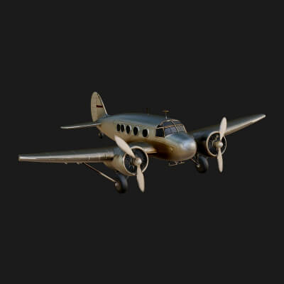 Vintage Airliner Plane Model Design 6 3D Print Model