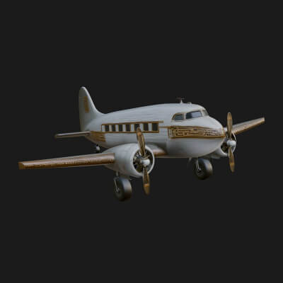 Vintage Airliner Plane Model Design 9 3D Print Model