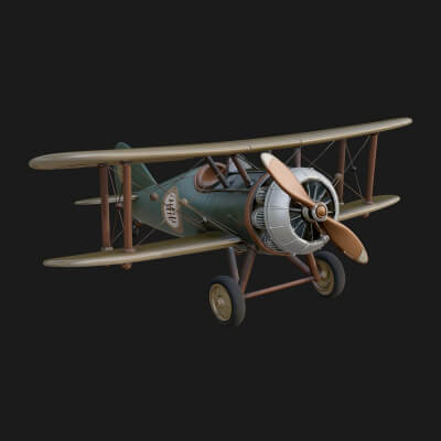 Vintage Biplane Model Design 1 3D Print Model