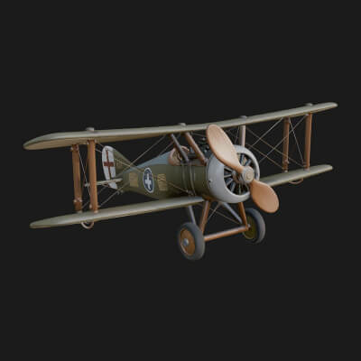 Vintage Biplane Model Design 10 3D Print Model