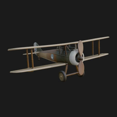 Vintage Biplane Model Design 11 3D Print Model