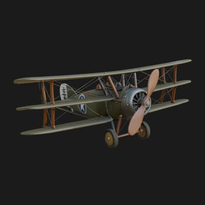 Vintage Biplane Model Design 13 3D Print Model