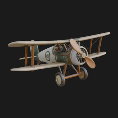 Vintage Biplane Model Design 14 3D Print Model