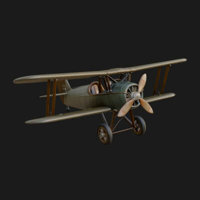 Vintage Biplane Model Design 15 3D Print Model