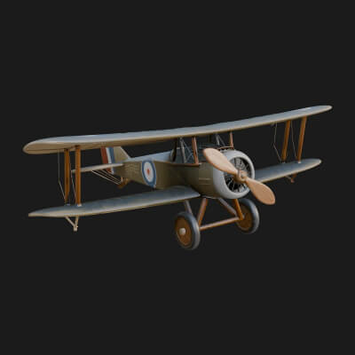 Vintage Biplane Model Design 16 3D Print Model