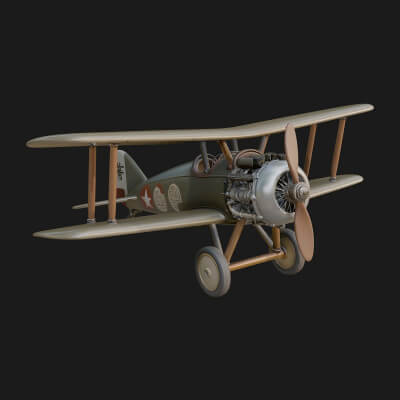 Vintage Biplane Model Design 17 3D Print Model